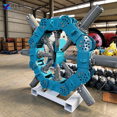Circular hydraulic pile breaker assembled in factory workshop