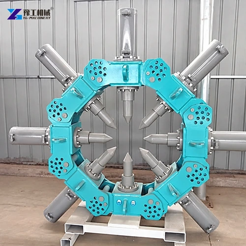 Hydraulic pile breaker front view with circular module arrangement