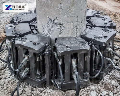 Modular pile breaker ring surrounding a concrete pile