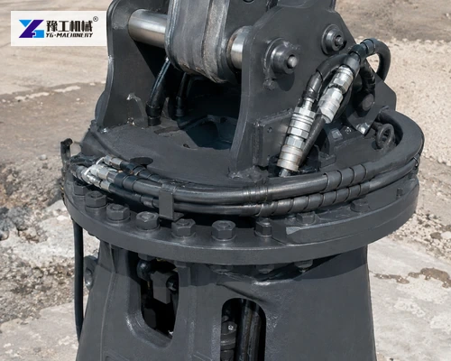 Hydraulic hoses routed around modular pile breaker