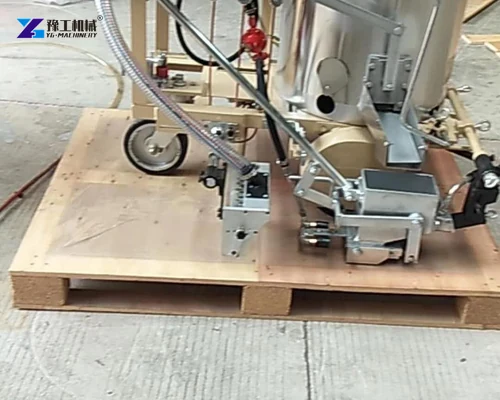 thermoplastic marking machine prepared on a shipping base