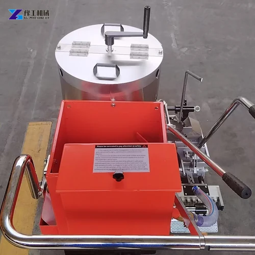 open thermoplastic road marking material hopper