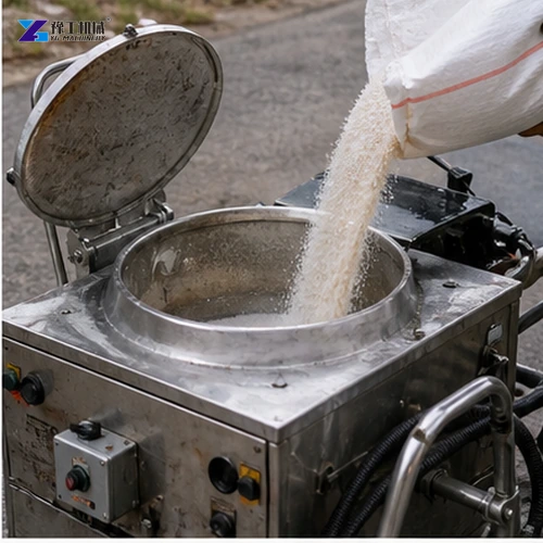 Thermoplastic material loaded into safe preheater