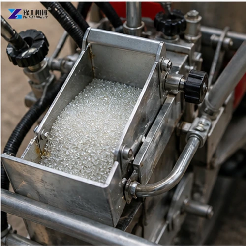 Glass bead dispenser mounted on striping machine