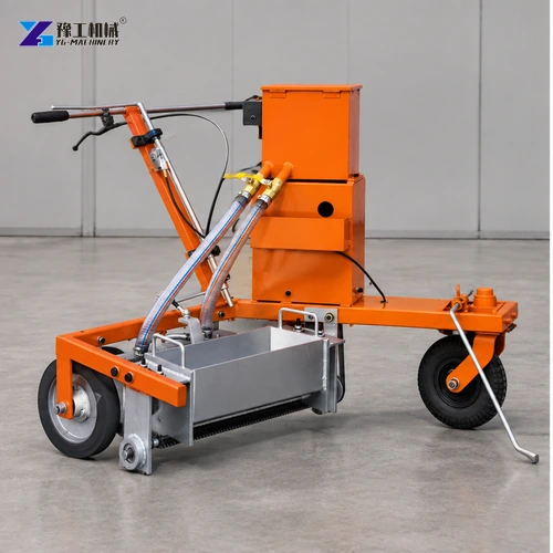 two component screed road marking machine side view