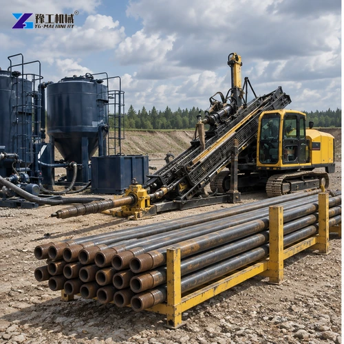 horizontal directional drilling rod handling area