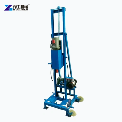 Complete Blue Electric Water Well Drilling Equipment On A White Background