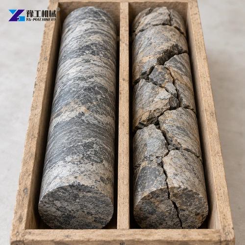 Intact and fractured rock core