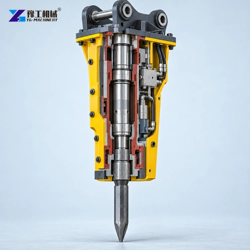 Hydraulic breaker axial impact concept