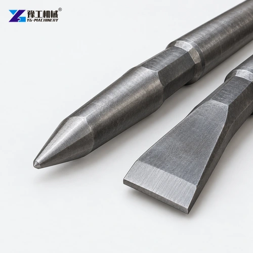 Breaker moil point and wedge chisel