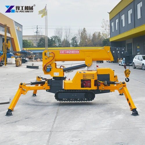 Spider crane boom and crawler base