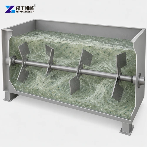 Hydroseeding tank mixing paddles