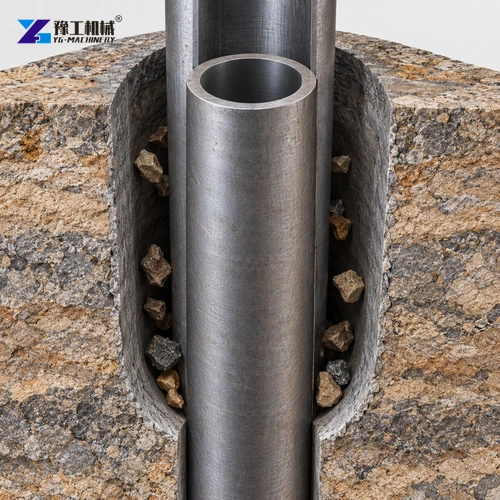Annular space around a drill rod