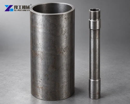 Well casing beside a drill rod