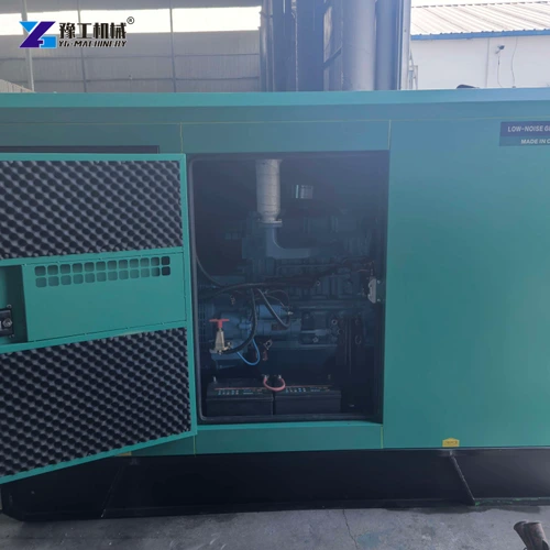 Diesel generator service door open